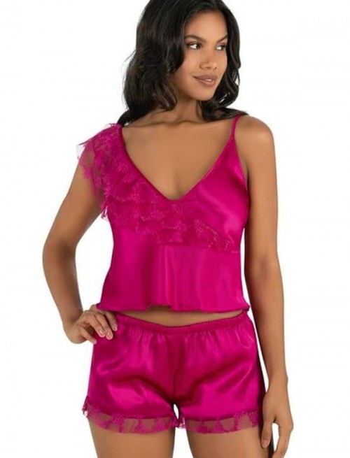 Arias Closet Vişne Saten Şort Takımı 9205