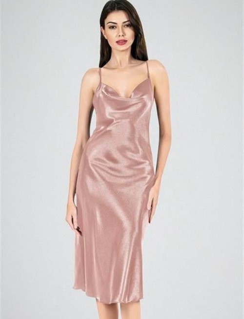 Arias Closet Uzun Gecelik Degaje Vizon